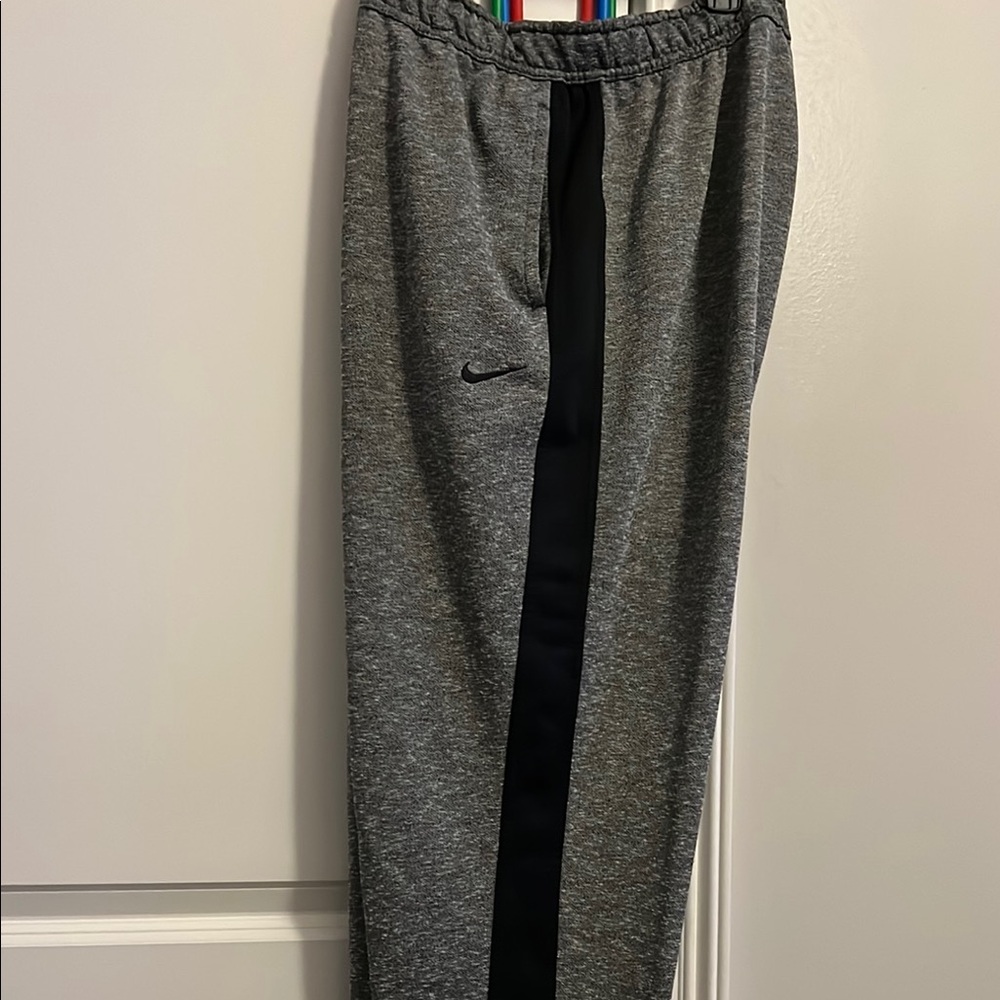 Nike Gray Joggers with Black Stripe
